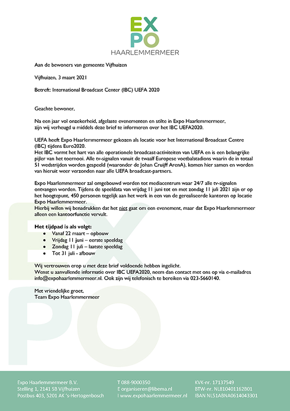 Brief omwonenden IBC UEFA 2021